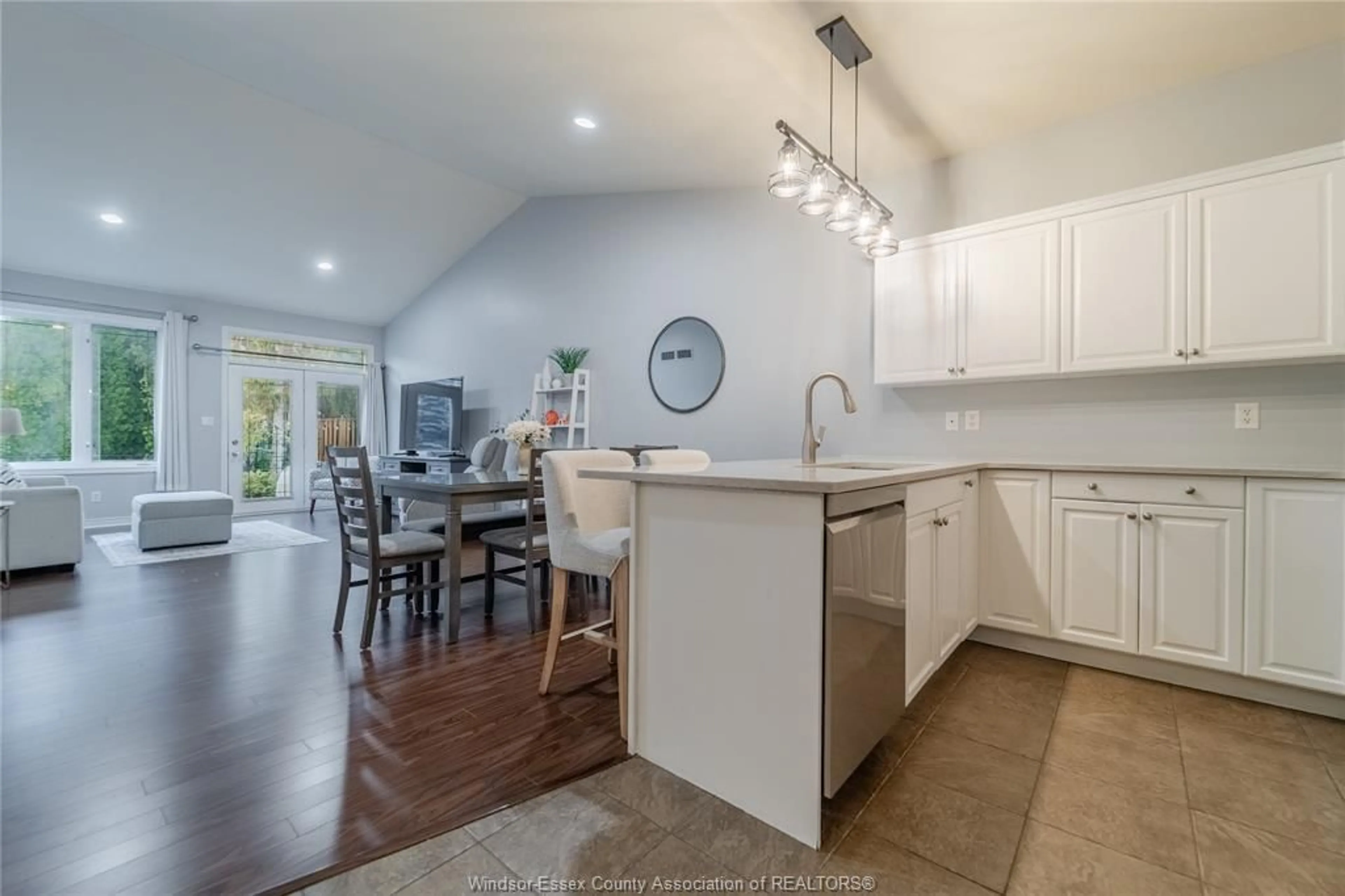 Open concept kitchen, ceramic/tile floor for 11872 Blair St, Windsor Ontario N8P 1T6
