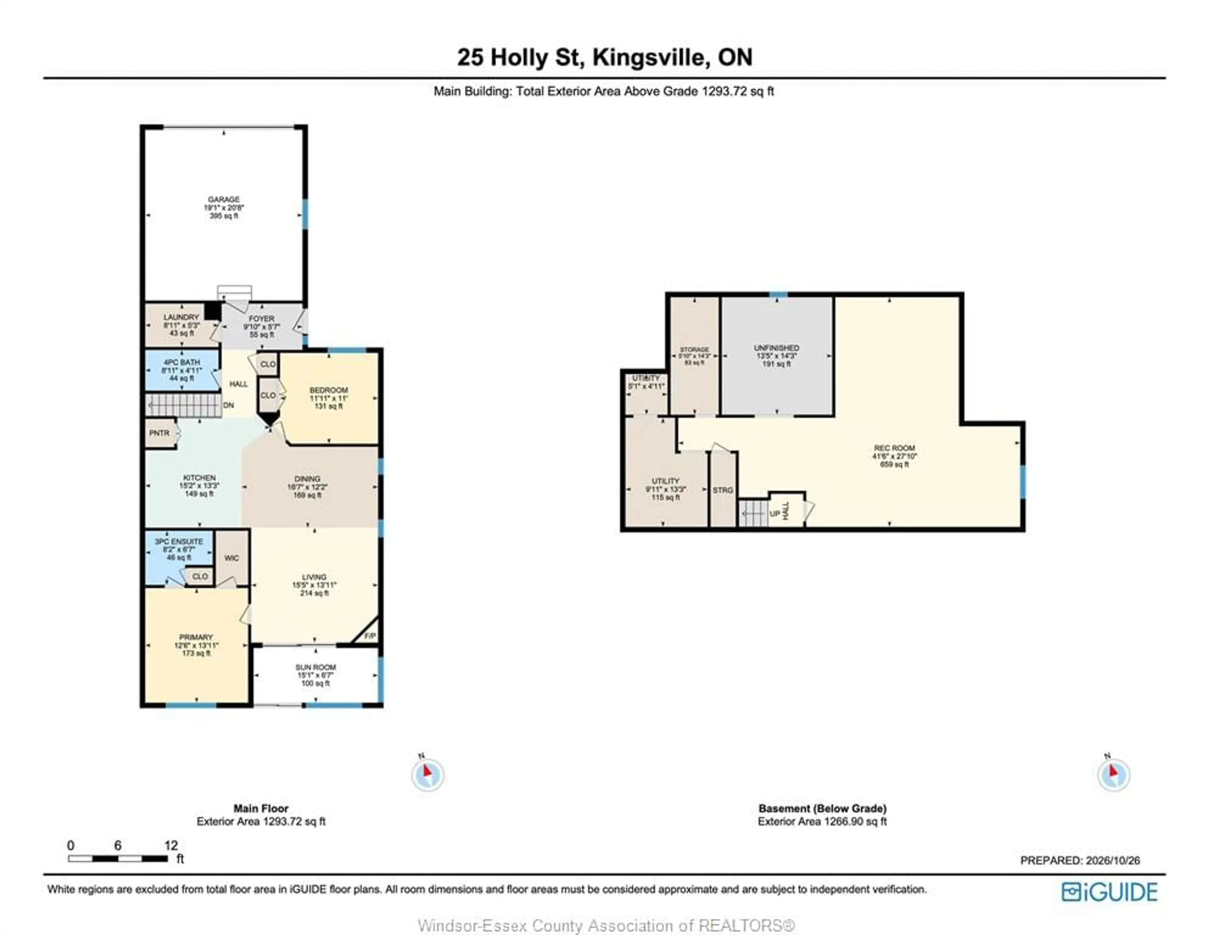 Floor plan for 25 Holly St, Kingsville Ontario N9Y 3S2