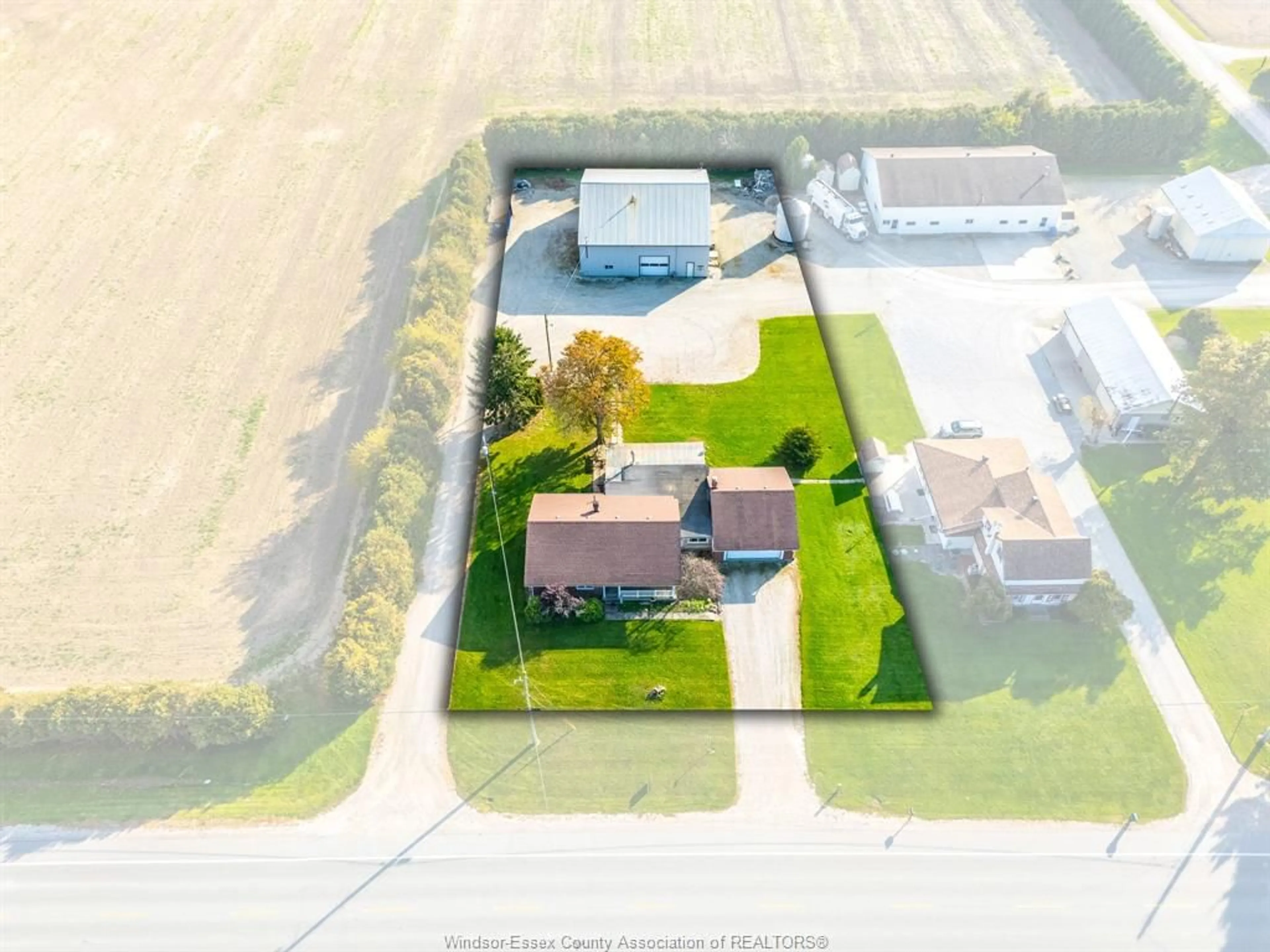 A pic from outside/outdoor area/front of a property/back of a property/a pic from drone, street for 9061 County Road 18, Amherstburg Ontario N9V 2Y7